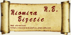 Miomira Bizetić vizit kartica